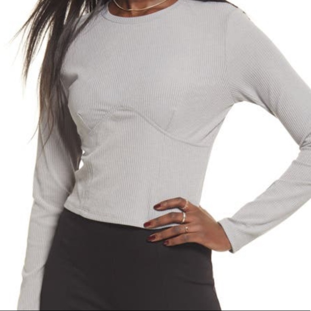 Corset Rib Long Sleeve Top